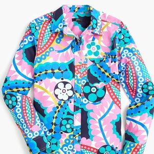 JCREW women’s button down long sleeve in Ratti  office top shirt - SZ 6